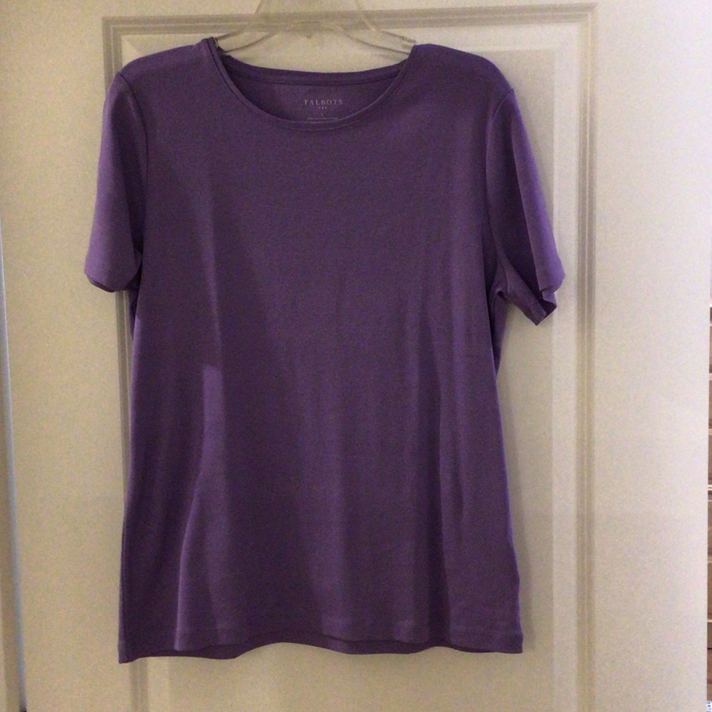 Talbots Lavender Short Sleeve Tee Size L